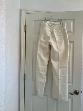 High-Rise Wide Leg Jeans in Creamy Off-White